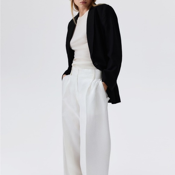 H&M Linen Blend Blazer- Lightweight Casual Workwear - Picture 3 of 10